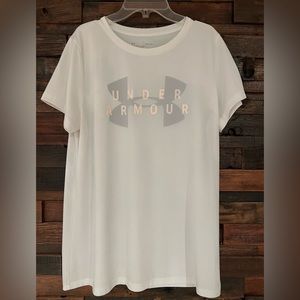 Women’s Size Large Under Armor White DriFit Athletic Shirt